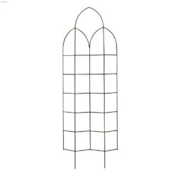 72" X 24" Powder Coated Black Offset Spires Trellis
