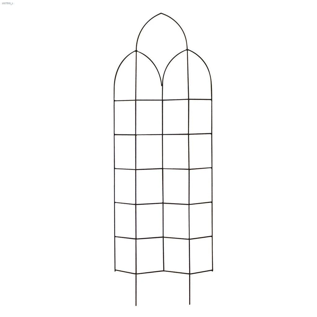 72" X 24" Powder Coated Black Offset Spires Trellis