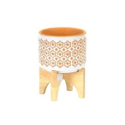 5" Ceramic Pot With Stand