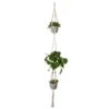 Macrame Triple Pot Hanger White 160cm