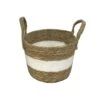 10" Basket Planter With White Rope