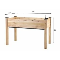Self-Watering Elevated Cedar Planter 23" X 49" X 30" H